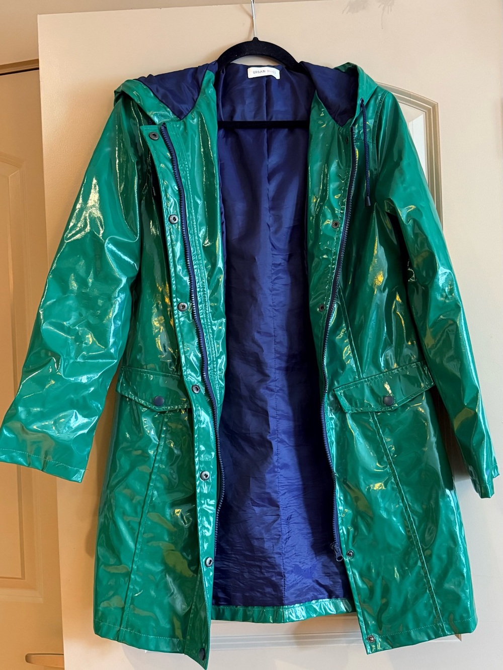 Womens Waterproof Hooded Raincoat - Green